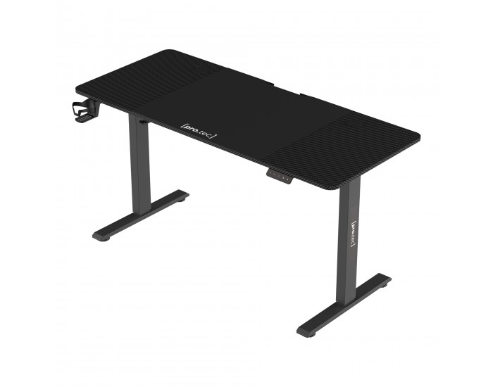 Маса с регулируема височина Stryn 140x60см черна []