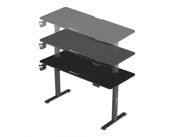 Маса с регулируема височина Stryn 140x60см черна []