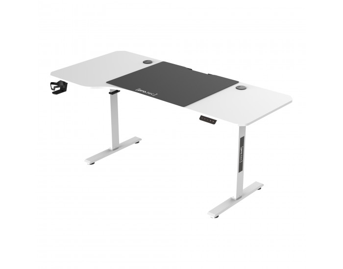 Маса с регулируема височина Stryn 160x75см бяла []