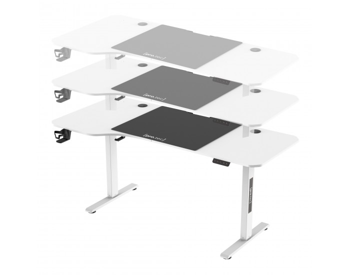 Маса с регулируема височина Stryn 160x75см бяла []