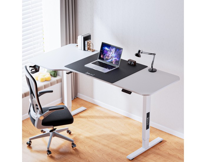 Маса с регулируема височина Stryn 160x75см бяла []