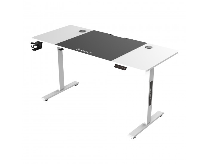 Маса с регулируема височина Stryn 140x60см бяла []