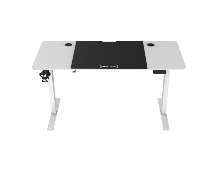 Маса с регулируема височина Stryn 140x60см бяла []