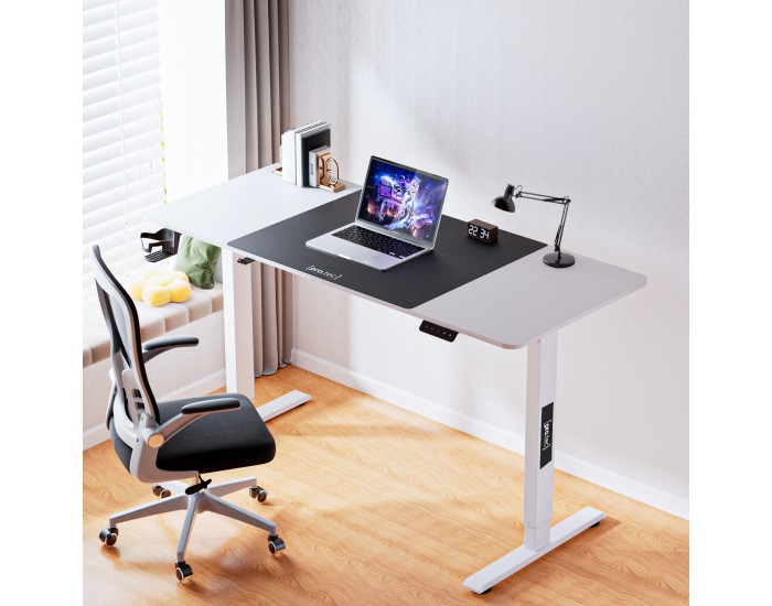 Маса с регулируема височина Stryn 140x60см бяла []