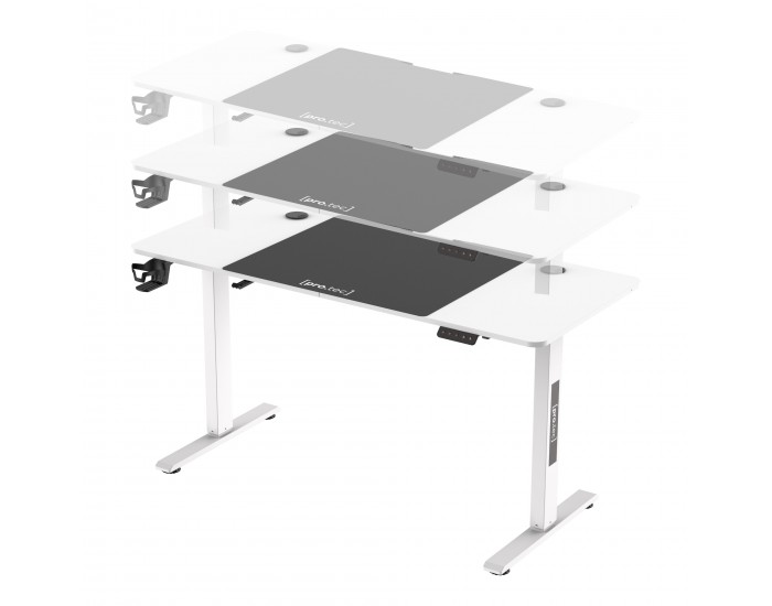 Маса с регулируема височина Stryn 140x60см бяла []