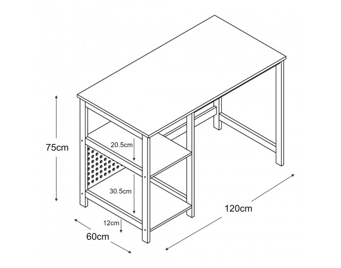 Бюро Dønna 120x60x75cm черно/дърво []