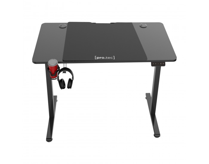 Маса с регулируема височина Stryn 120x60см черна []