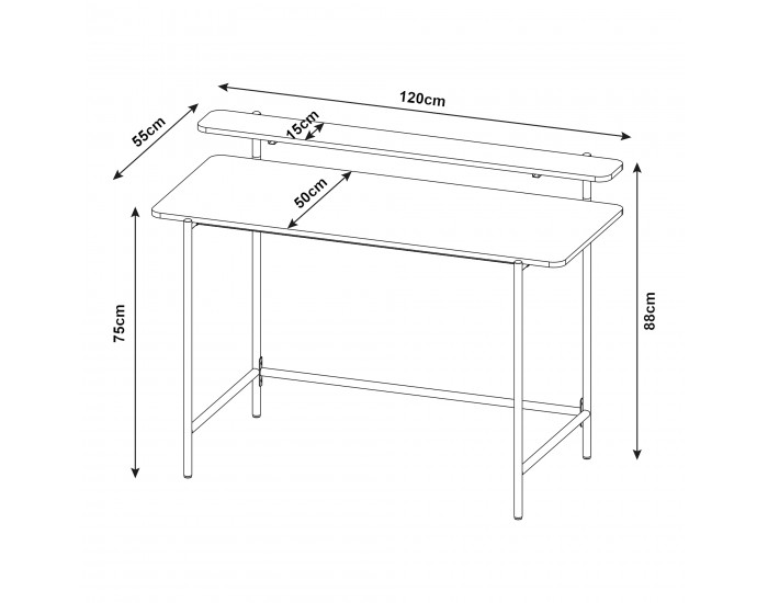 Бюро Samnanger 120x55x88 см черно []