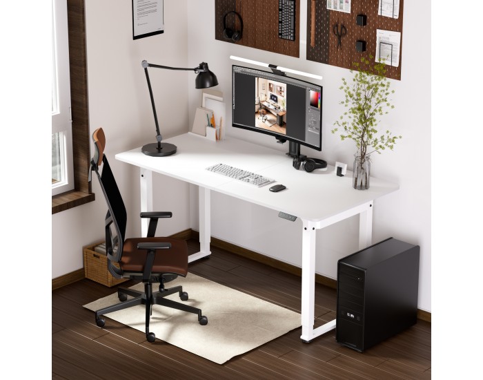Бюро с регулируема височина Kirkkonummi 180x80cm бяло []