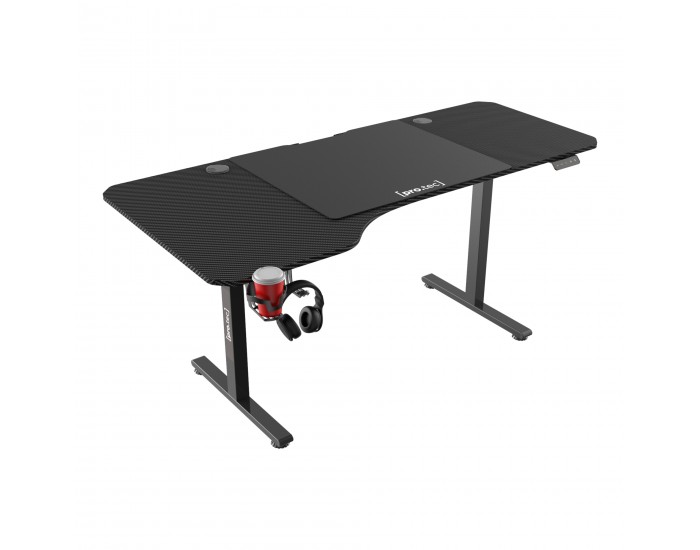 Маса с регулируема височина Stryn 160x75см черна []