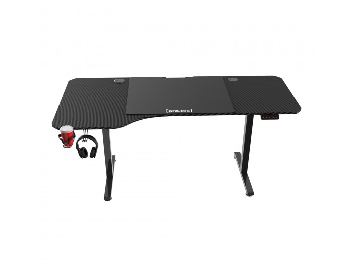 Маса с регулируема височина Stryn 160x75см черна []