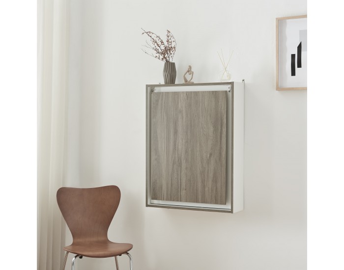 Стенна сгъваема маса Greve бяло / вид дърво []