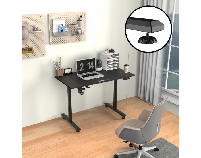 Маса с регулируема височина с колела Pomona електрическа 110x60cm Черна []