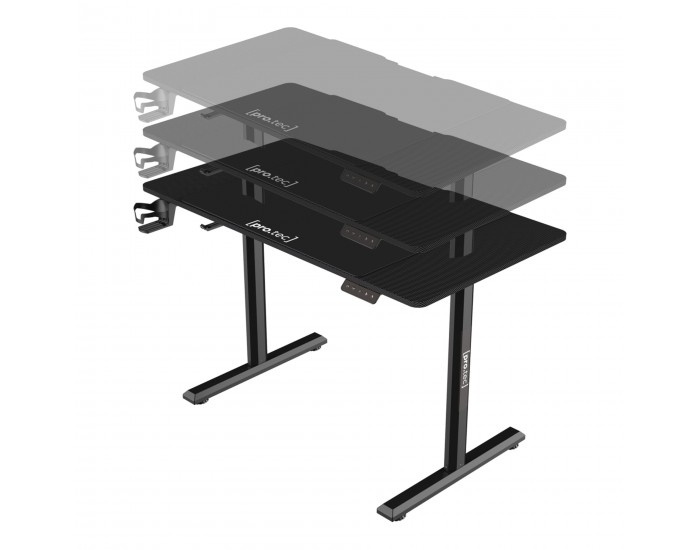 Маса с регулируема височина с колела Pomona електрическа 110x60cm Черна []