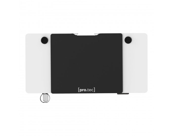 Маса с регулируема височина с колелца Stryn 120x60см бяла []