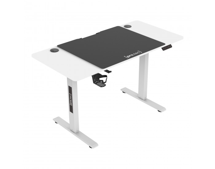 Маса с регулируема височина с колелца Stryn 120x60см бяла []