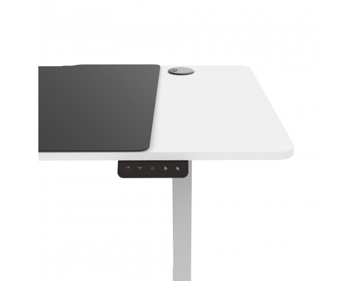 Маса с регулируема височина с колелца Stryn 120x60см бяла []