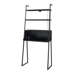 Бюро Storfjord с рафт стълба 184x80x40см черно [] - Бюра