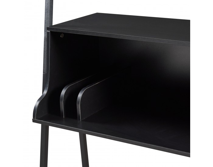 Бюро Storfjord с рафт стълба 184x80x40см черно []