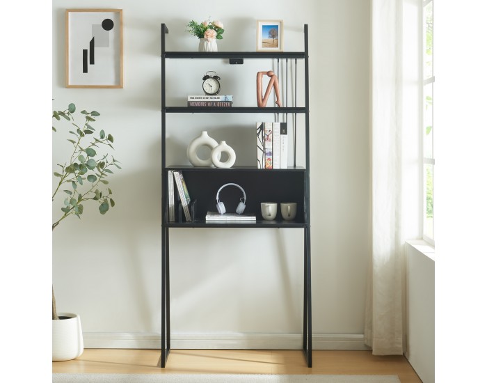 Бюро Storfjord с рафт стълба 184x80x40см черно []