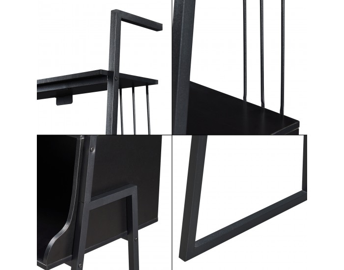 Бюро Storfjord с рафт стълба 184x80x40см черно []