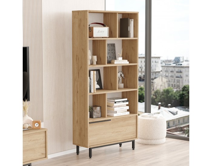 Библиотека Fajaarire 176x84x30 cm вид дъб []