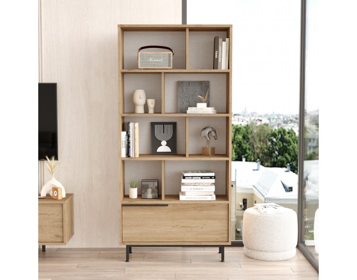 Библиотека Fajaarire 176x84x30 cm вид дъб []