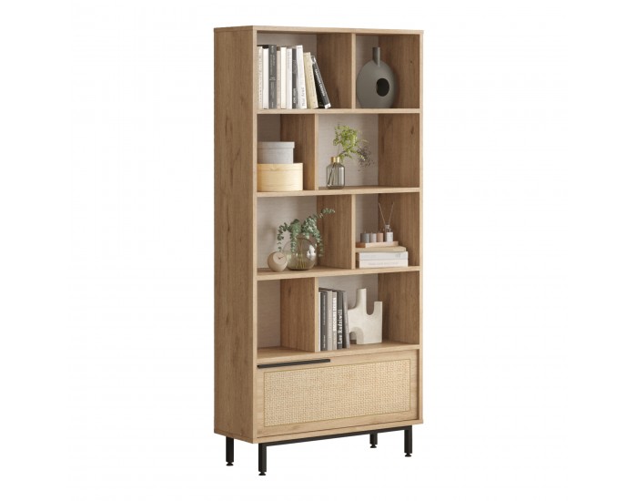 Библиотека Kvænangen 176x84x30 см дъб/ратан []
