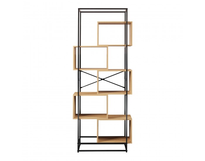 Етажерка Rennebu 194x80x33 см 5 отделения черно/дъб []