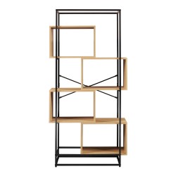 Етажерка Rennebu 160x80x33 см 4 отделения черно/дъб [] - Дневна