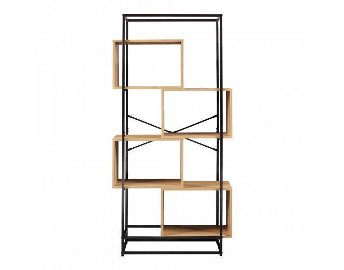 Етажерка Rennebu 160x80x33 см 4 отделения черно/дъб []