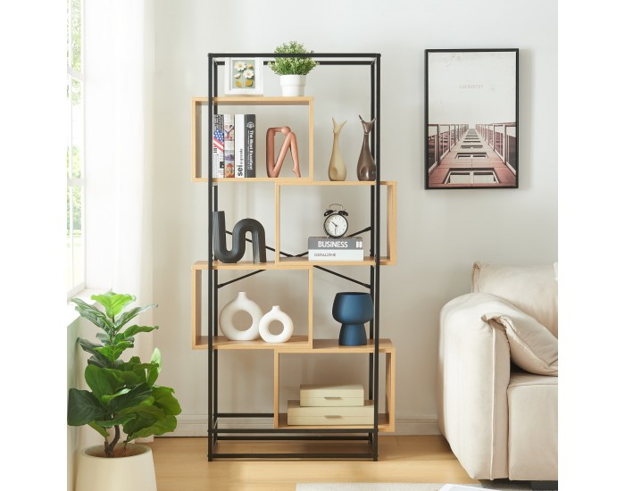 Етажерка Rennebu 160x80x33 см 4 отделения черно/дъб []