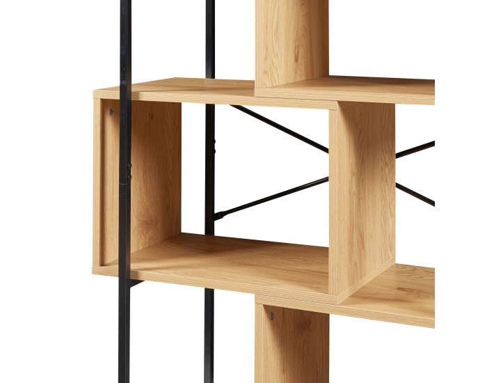Етажерка Rennebu 126x80x33 см 3 отделения черно/дъб []