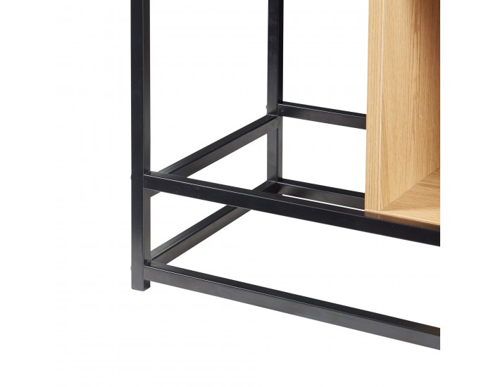 Етажерка Rennebu 126x80x33 см 3 отделения черно/дъб []