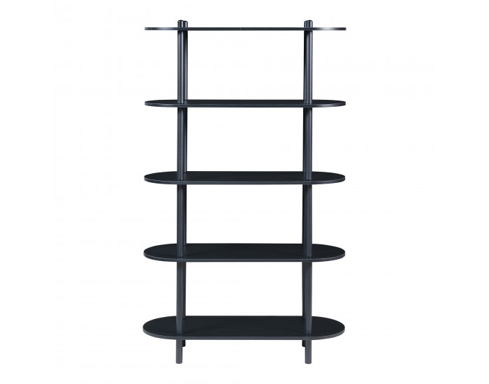 Библиотека Øvre 139x80x30 см 5 рафта Черен []