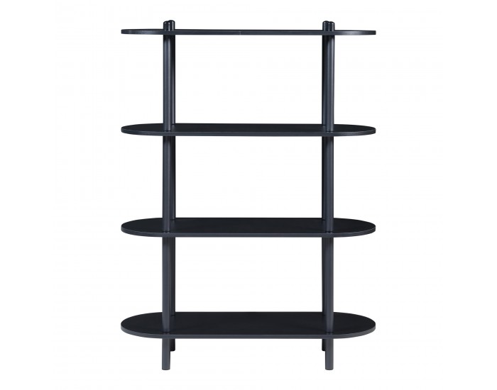 Библиотека Øvre 108x80x30 см 4 рафта Черен []