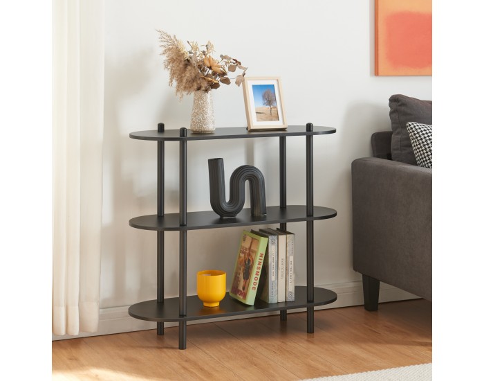 Библиотека Øvre 76,5x80x30 см 3 рафта черен []