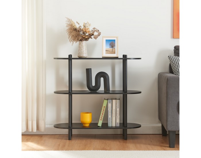 Библиотека Øvre 76,5x80x30 см 3 рафта черен []