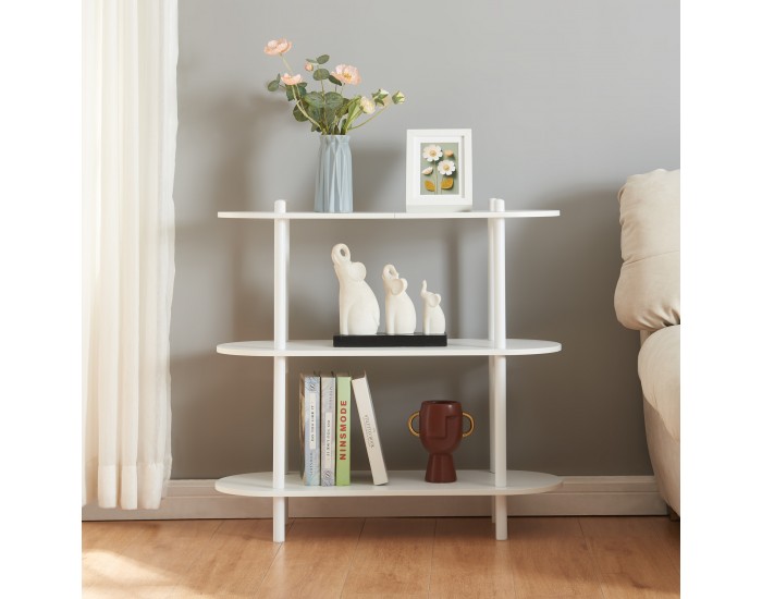 Библиотека Øvre 76,5x80x30 см 3 рафта Бяла []