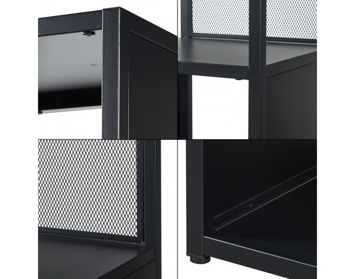 Стоящ рафт Finspång 185x38x38 см черен []