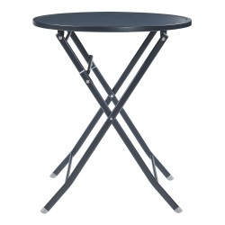 Сгъваема маса Sande стомана 71xØ62 cm черна [] - Градински маси