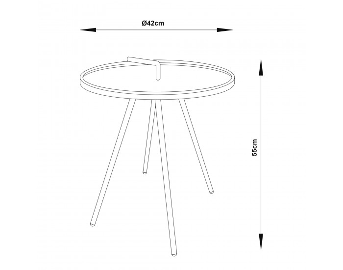 Външна помощна маса Fosen 55 x Ø 42 cm зелена []