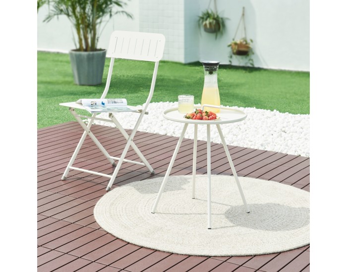 Външна помощна маса Fosen 55 x Ø 42 cm бяла []