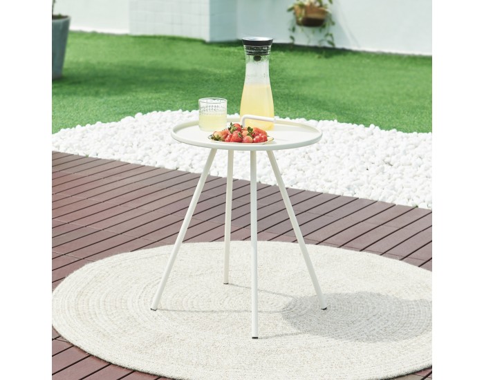 Външна помощна маса Fosen 55 x Ø 42 cm бяла []