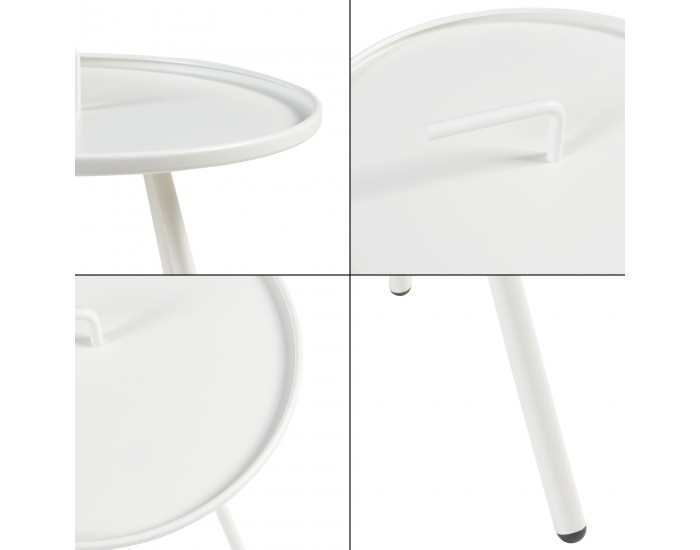 Външна помощна маса Fosen 55 x Ø 42 cm бяла []