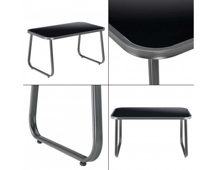 Комплект градински мебели Anzi от 4 части, сив []