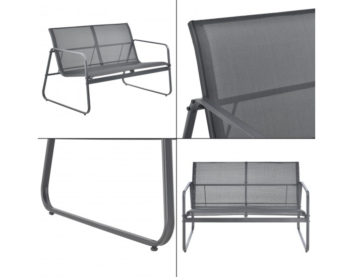 Комплект градински мебели Anzi от 4 части, сив []