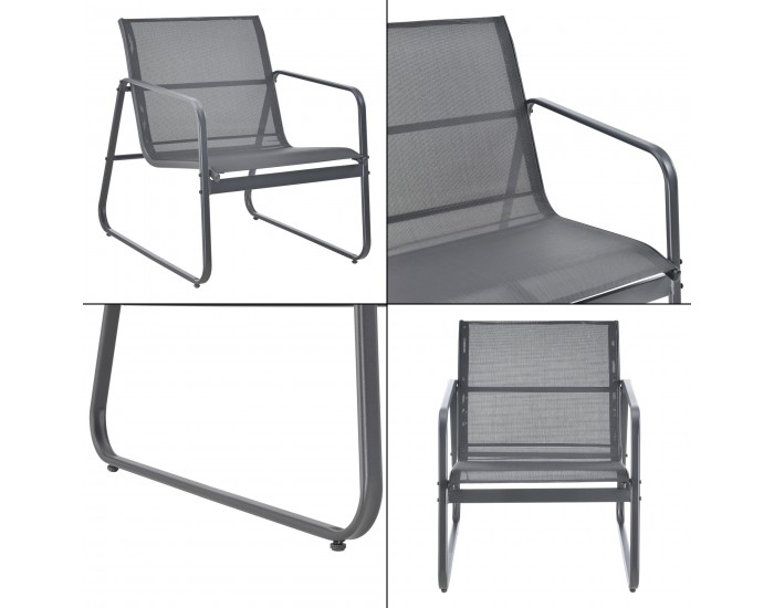 Комплект градински мебели Anzi от 4 части, сив []