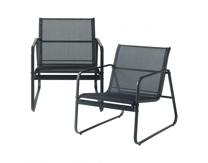 Комплект градински мебели Anzi от 4 части, черен []