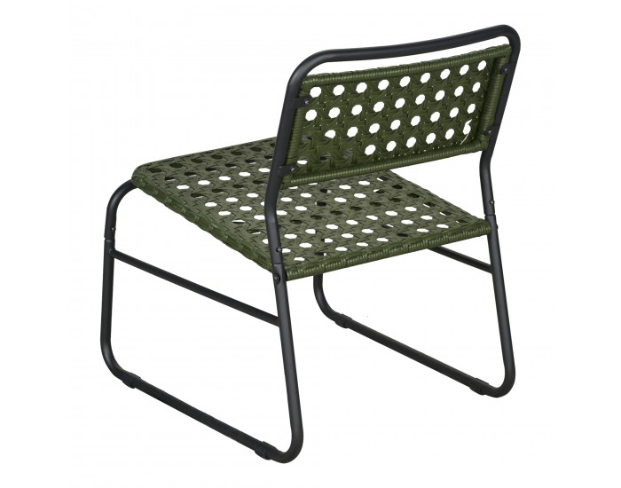 Комплект за бистро Brienza от 3 части, полиратан, зелен []